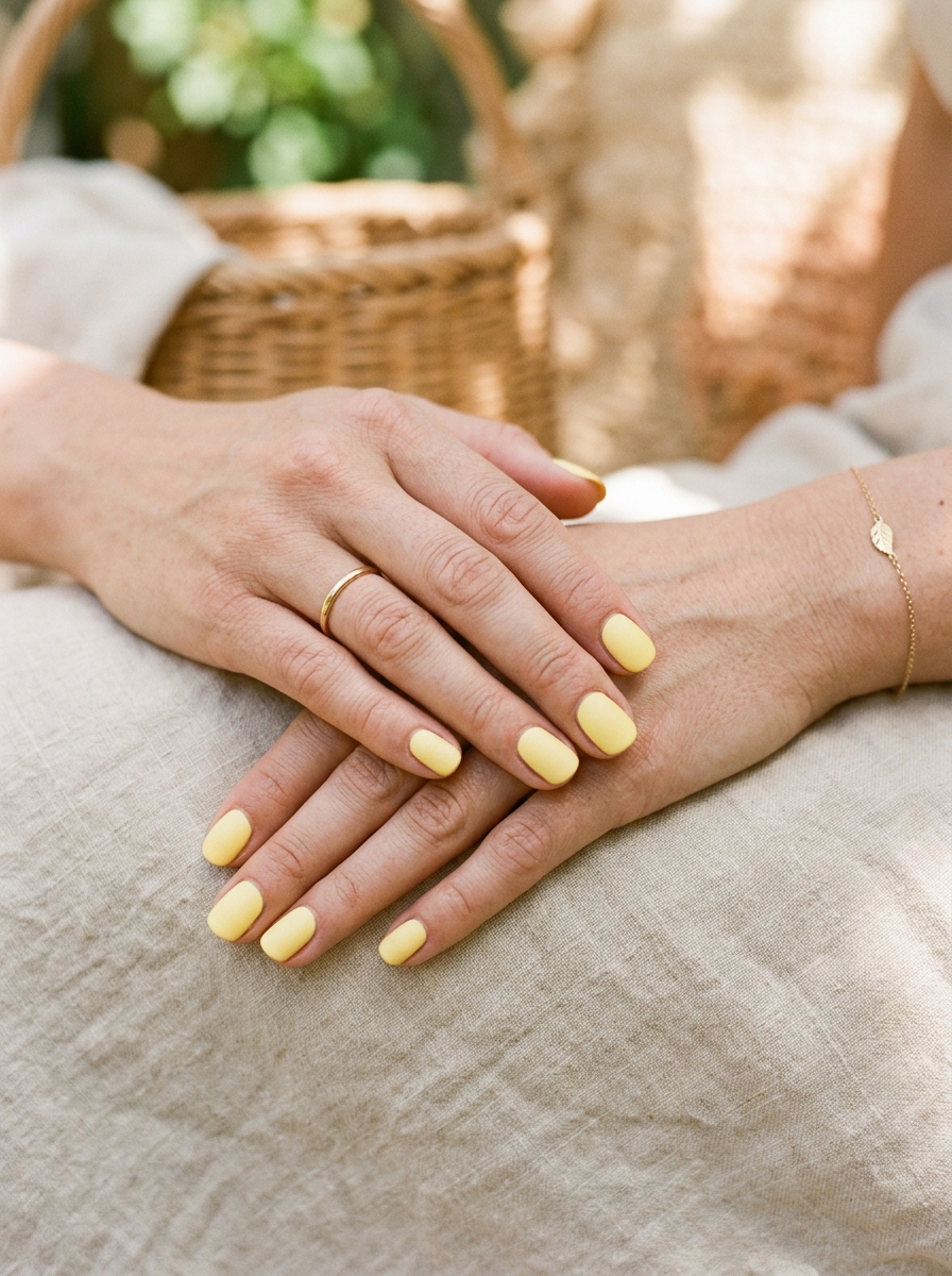 Lemon Cream Nagel Farbe